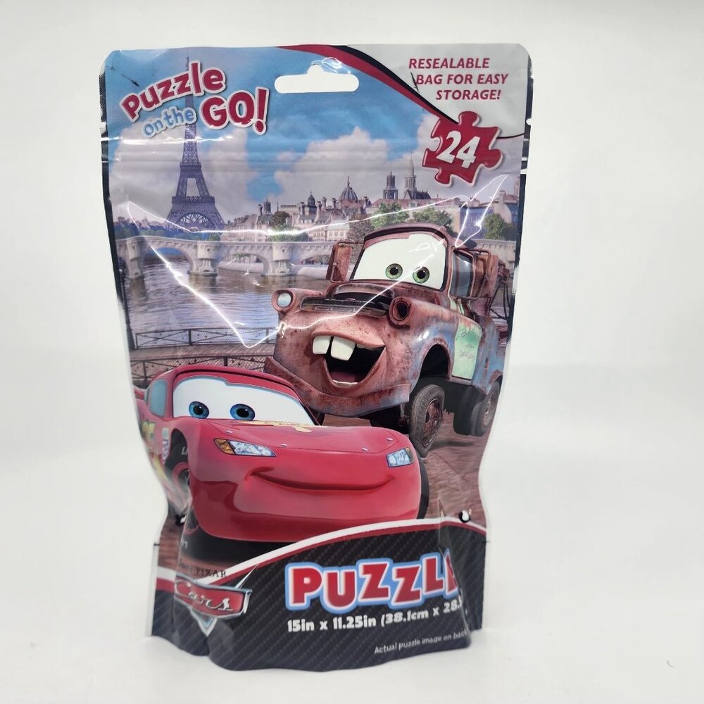 Disney Pixar Cars Puzzle On The Go 24 Piece Resealable Travel Bag